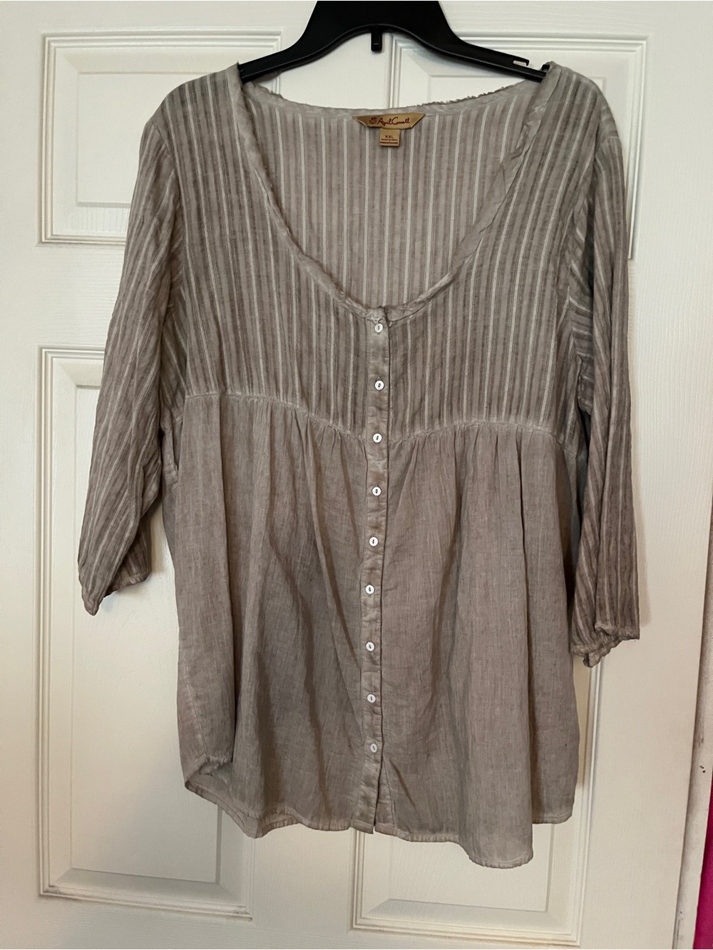 Baby doll new never worn top cotton size XXL by abigail Cornell in taupe color